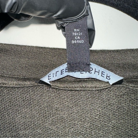 Eileen Fisher Tencel Jersey Long Sleeve Crew Neck Shirt in Green - Picture 3 of 5